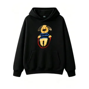 主图_1 Buzo con Capucha Algodón Estampado Perro Salta Cuerda Diseño Casual
