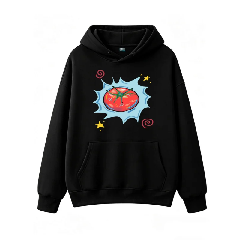 Buzo con Capucha Algodón Estampado Tomate Diseño Pop Art Casual 1104