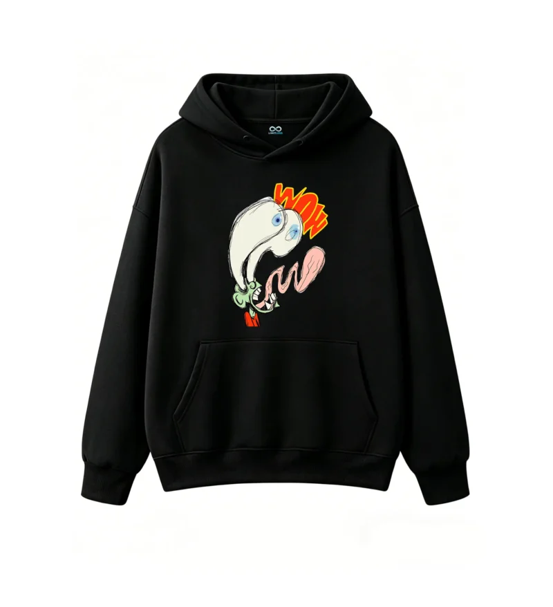 主图_1 Buzo con Capucha Algodón Diseño Wow Estampado Pop Art Urbano Calidad