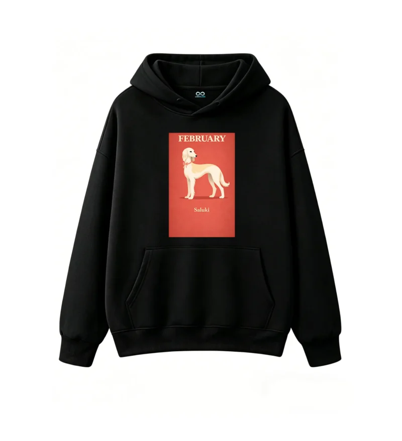Buzo con Capucha Algodón Saluki Diseño Perro Estampada Calidad Premium