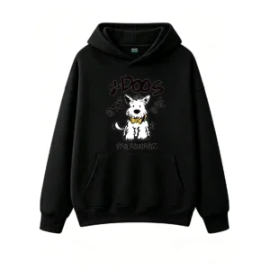 主图_1 Buzo con Capucha Algodón Estampado Perro Lazo Diseño Urbano Premium