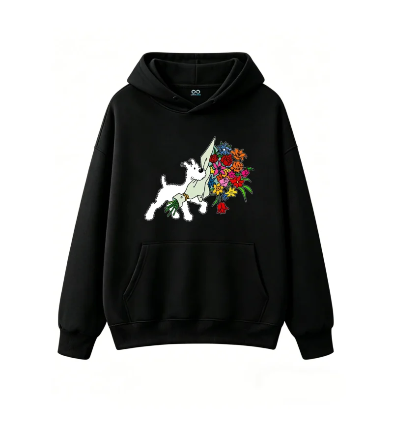 Buzo con Capucha Algodón Estampado Ramo Flores Diseño Premium Casual