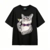 主图_1 Remera Algodón Estampado Gato Martini Elegante Premium