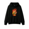 主图_1 Buzo con Capucha Algodón Estampado Fuego Cartoon Diseño Urbano Premium