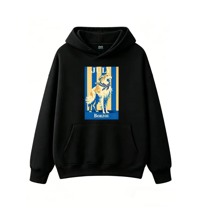 主图_1 Buzo con Capucha Algodón Estampada Borzoi Julio Diseño Exclusivo