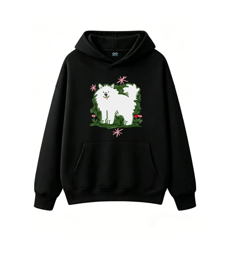 主图_1 Buzo con Capucha Algodón Estampado Perro Chow Chow Diseño Premium
