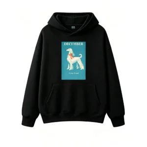 主图_1 Buzo con Capucha Algodón Estampado Perro Afghan Hound Diseño Vintage