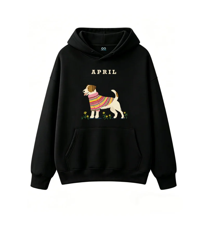 主图_1 Buzo con Capucha Algodón Estampado Jack Russell Terrier Casual Diseño