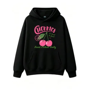 Buzo con Capucha Algodón Estampada Cherries Diseño Trendy Premium