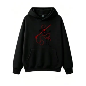 主图_1 Buzo con Capucha Algodón Estampado Lineal Minimalista Diseño Arte Premium