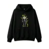 Buzo con Capucha Algodón Estampado Esqueleto Neon Diseño Urbano Oversize