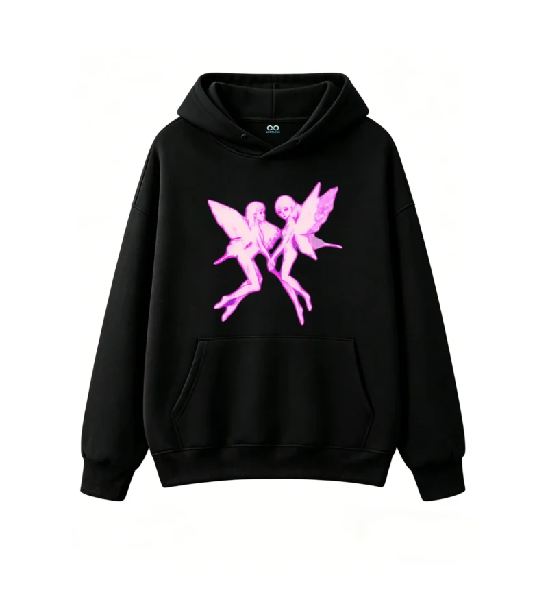 主图_1 Buzo con Capucha Algodón Estampado Fairy Core Aesthetic Y2K Oversize