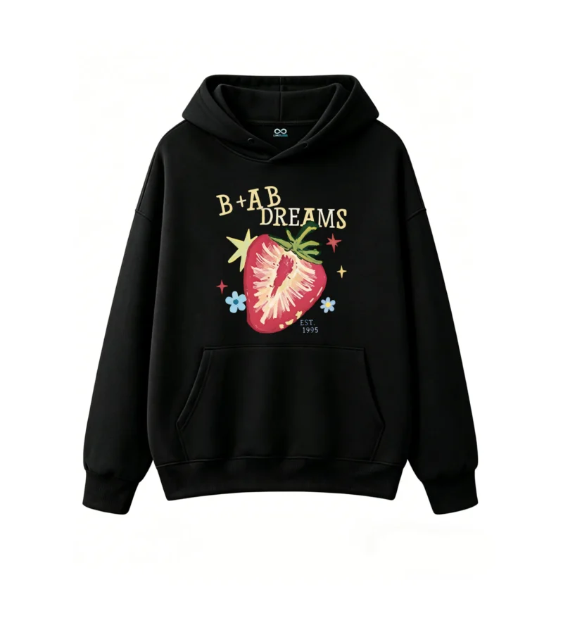 Buzo con Capucha B+ab Dreams Algodón Estampado Fruta Oversize Casual