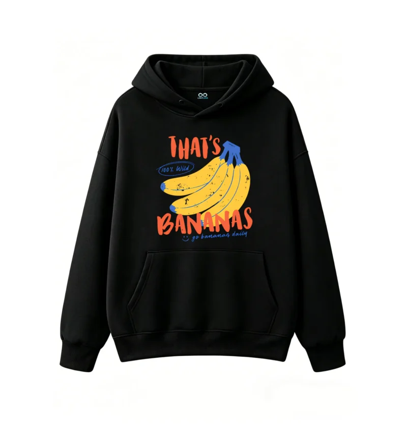 主图_1 Buzo con Capucha Algodón Estampada Diseño Bananas Wild Casual Urbano