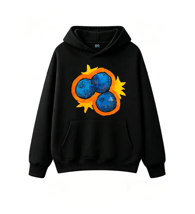 主图_1 Buzo con Capucha Algodón Estampado Arándanos Arte Pop Casual Verano
