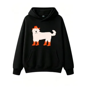 主图_1 Buzo con Capucha Algodón Estampado Perro Cowboy Country Casual Premium