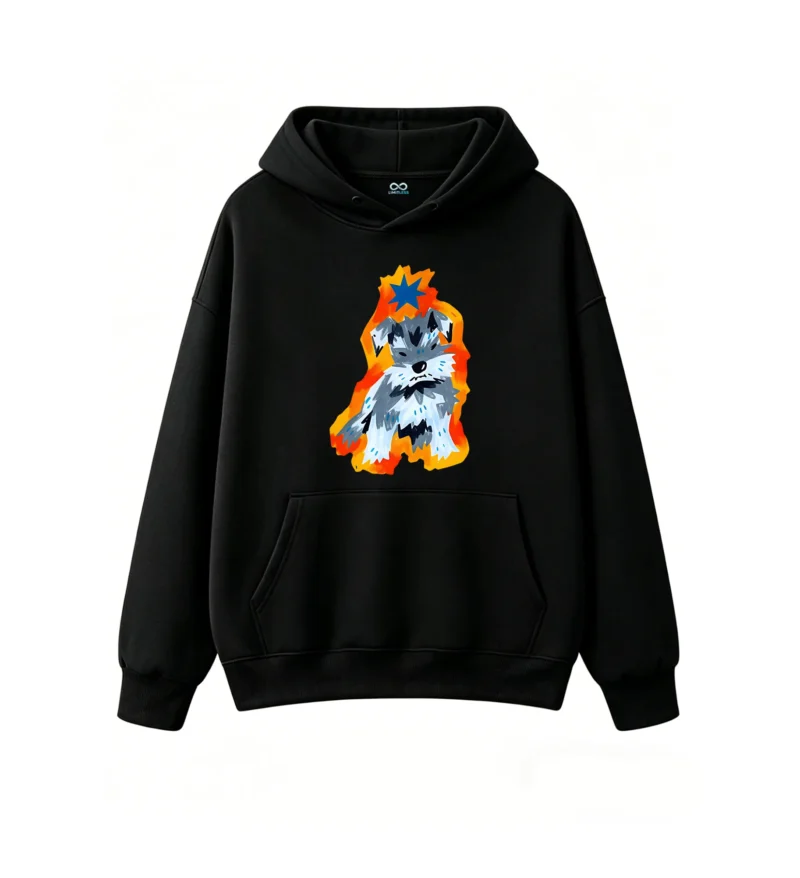 Buzo con Capucha Algodón Estampado Schnauzer Arte Urbano Premium
