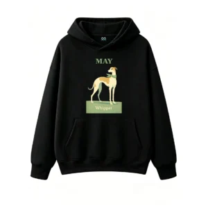 主图_1 Buzo con Capucha Algodón Estampada Whippet Diseño Mascotas Casual Premium