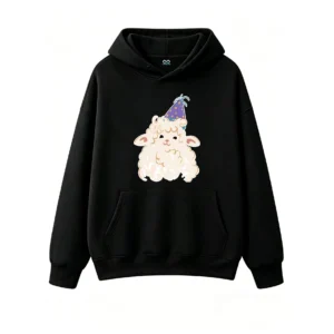 主图_1 Buzo con Capucha Algodón Estampado Cordero Fiesta Diseño Kawaii