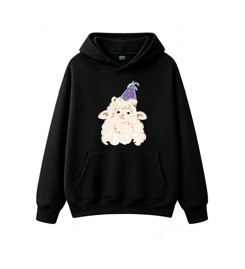 主图_1 Buzo con Capucha Algodón Estampado Cordero Fiesta Diseño Kawaii
