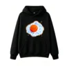主图_1 Buzo con Capucha Algodón Estampado Huevo Frito Diseño Artístico Casual