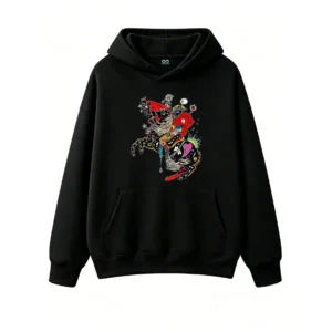 Buzo con Capucha Algodón Estampado Arte Surrealista Premium Urbano