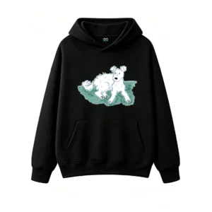 主图_1 Buzo con Capucha Algodón Estampado Perro Diseño Artístico Casual