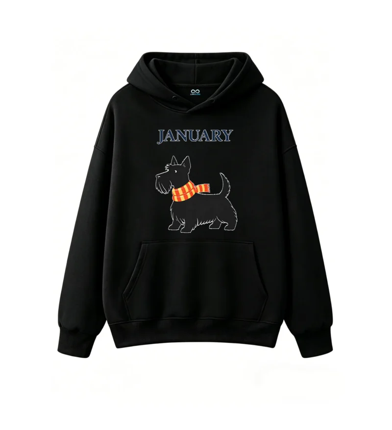 主图_1 Buzo con Capucha Algodón Estampada Scottish Terrier Invierno Casual