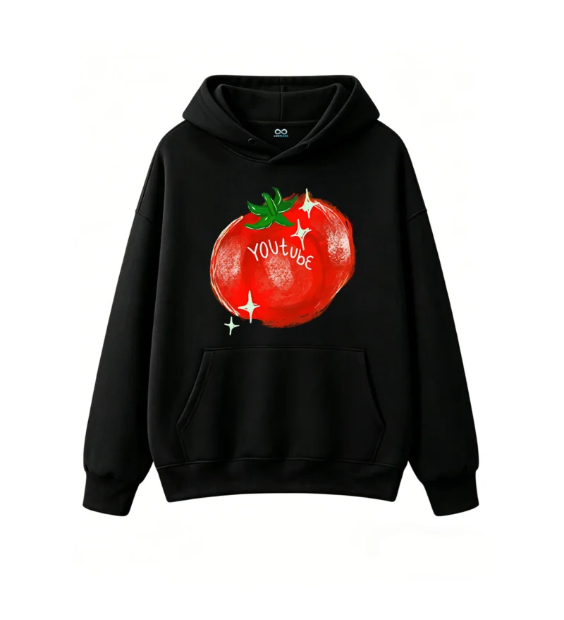 主图_1 Buzo con Capucha Algodón Estampada Tomate Youtube Casual Calidad Premium