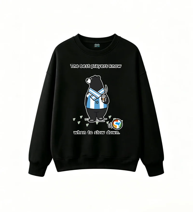 Sudadera Cuello Redondo Algodón Estampada Oso Selección Argentina Premium