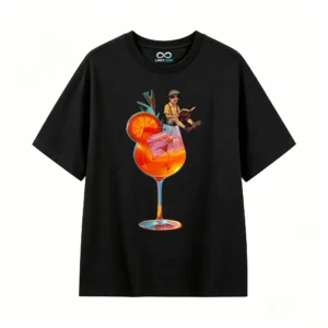 主图_1 Remera Algodón Estampado Cóctel Spritz Diseño Vintage Premium