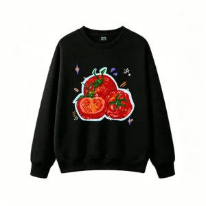 主图_1 Sudadera Cuello Redondo Algodón Estampado Tomates Frescos Diseño Casual Premium