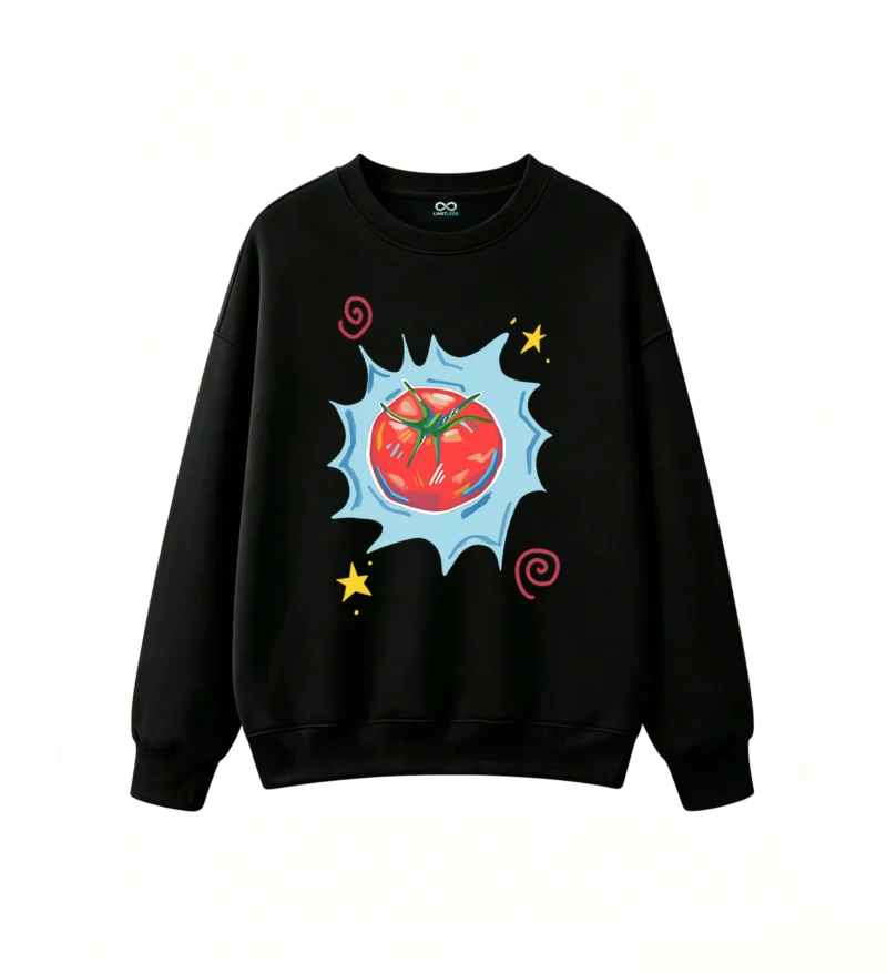 主图_1 Sudadera Cuello Redondo Algodón Estampado Tomate Diseño Pop Art Casual 118