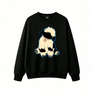 主图_1 Sudadera Cuello Redondo Algodón Oveja Estampado Kawaii Diseño Oversize Premium