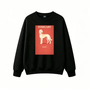 主图_1 Sudadera Cuello Redondo Algodón Estampado Perro Saluki Diseño Casual Moda
