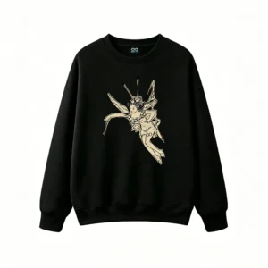 Sudadera Cuello Redondo Algodón Estampado Hada Fairycore Vintage Premium