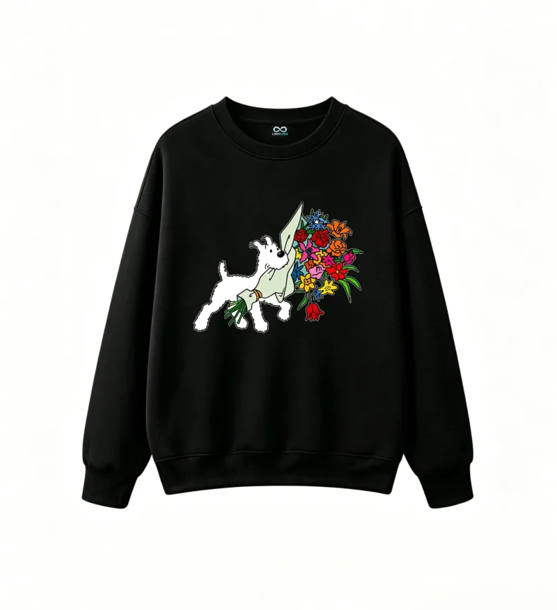 主图_1 Sudadera Cuello Redondo Algodón Estampado Ramo Flores Primavera Full Color