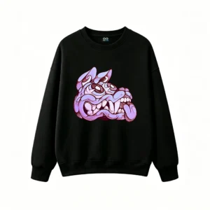 Sudadera Cuello Redondo Algodón Estampado Urbano Diseño Perro Abstracto Full