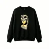 Sudadera Cuello Redondo Algodón Estampado Calavera Graffiti Urbano Premium