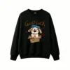 Sudadera Cuello Redondo Algodón Estampado Good Luck Diseño Perro Casual Moda