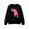 Sudadera Cuello Redondo Algodón Estampado Leopardo Corazones Casual Premium