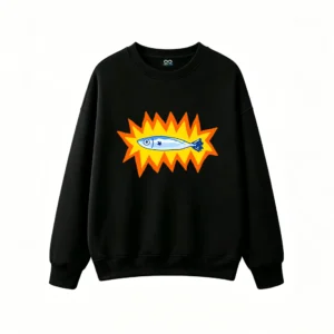 主图_1 Sudadera Cuello Redondo Algodón Estampado Pez Pop Art Diseño Urbano Premium