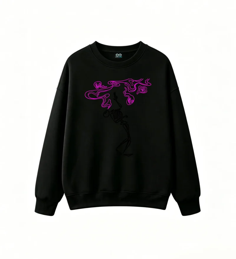 主图_1 Sudadera Cuello Redondo Algodón Estampado Neón Diseño Abstracto Casual Premium