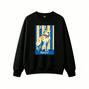Sudadera Cuello Redondo Algodón Estampada Borzoi Julio Diseño Vintage Casual