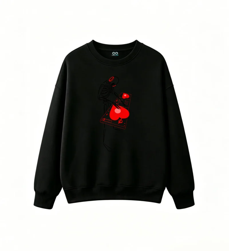Sudadera Cuello Redondo Algodón Estampado Corazón Urbano Diseño Aesthetic