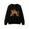 主图_1 Sudadera Cuello Redondo Algodón Estampado Caballo Manzanas Diseño Único