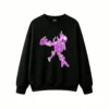 Sudadera Cuello Redondo Algodón Estampado Esqueleto Neón Glow Oversize Premium