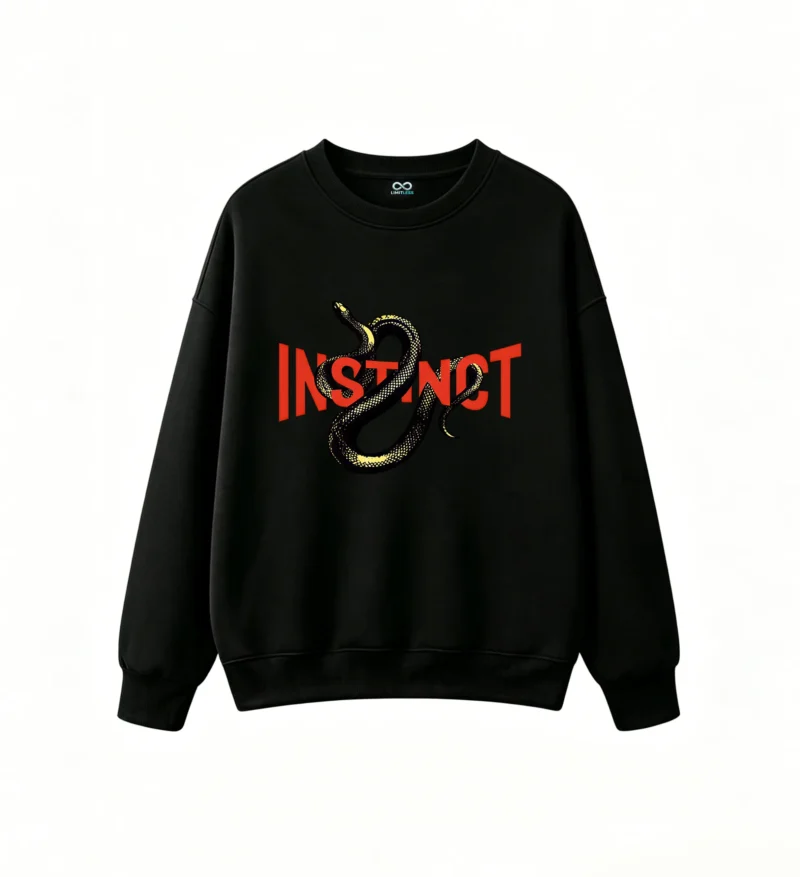 Sudadera Cuello Redondo Algodón Estampada Instinct Serpiente Diseño Urbano Top