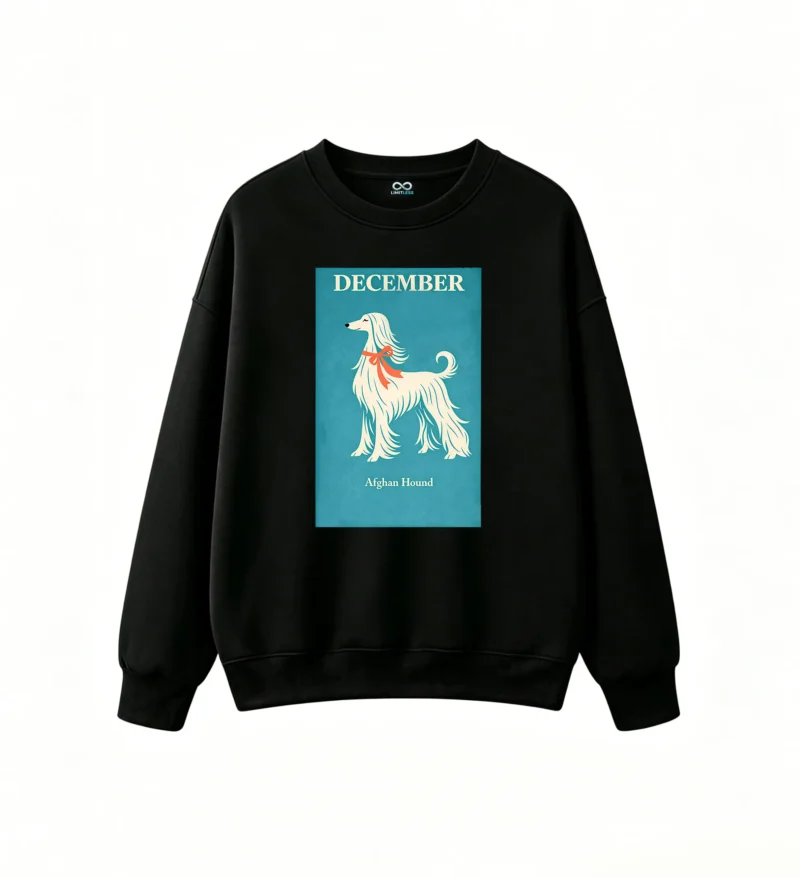 主图_1 Sudadera Cuello Redondo Algodón Estampado Afghan Hound Diseño Casual Premium