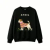 主图_1 Sudadera Cuello Redondo Algodón Estampado Jack Russell Terrier Casual Diseño